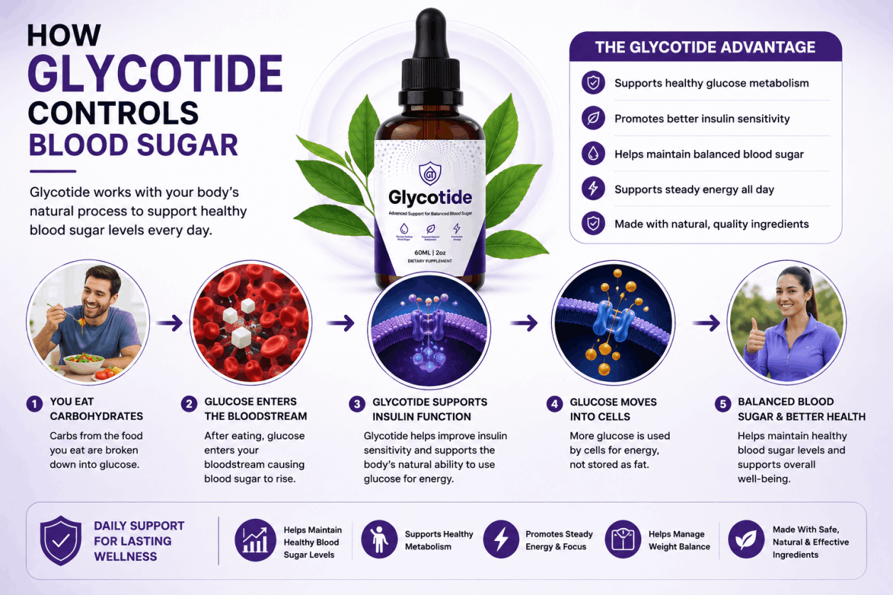 Glycotide blood sugar support infographic
